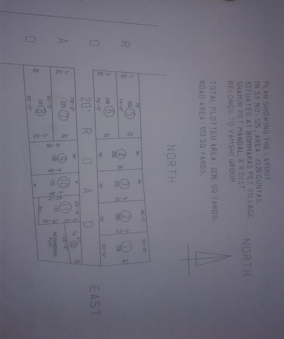 Main Road Touching Plot for sale , Near Shamirpet...7 KM from ORR