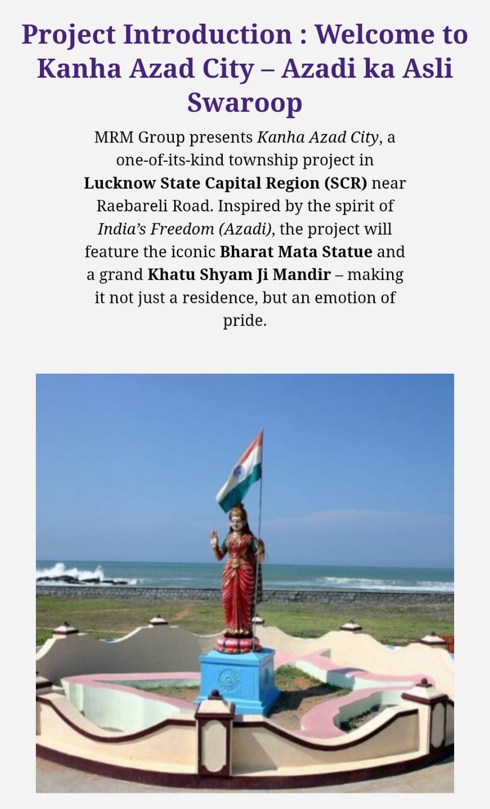 Kanha Azad City by MRM GROUP at 199sqft 2