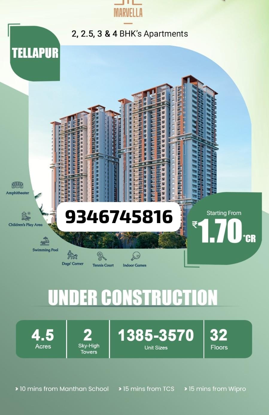 Flats/Apartments For Sale in Tellapur 