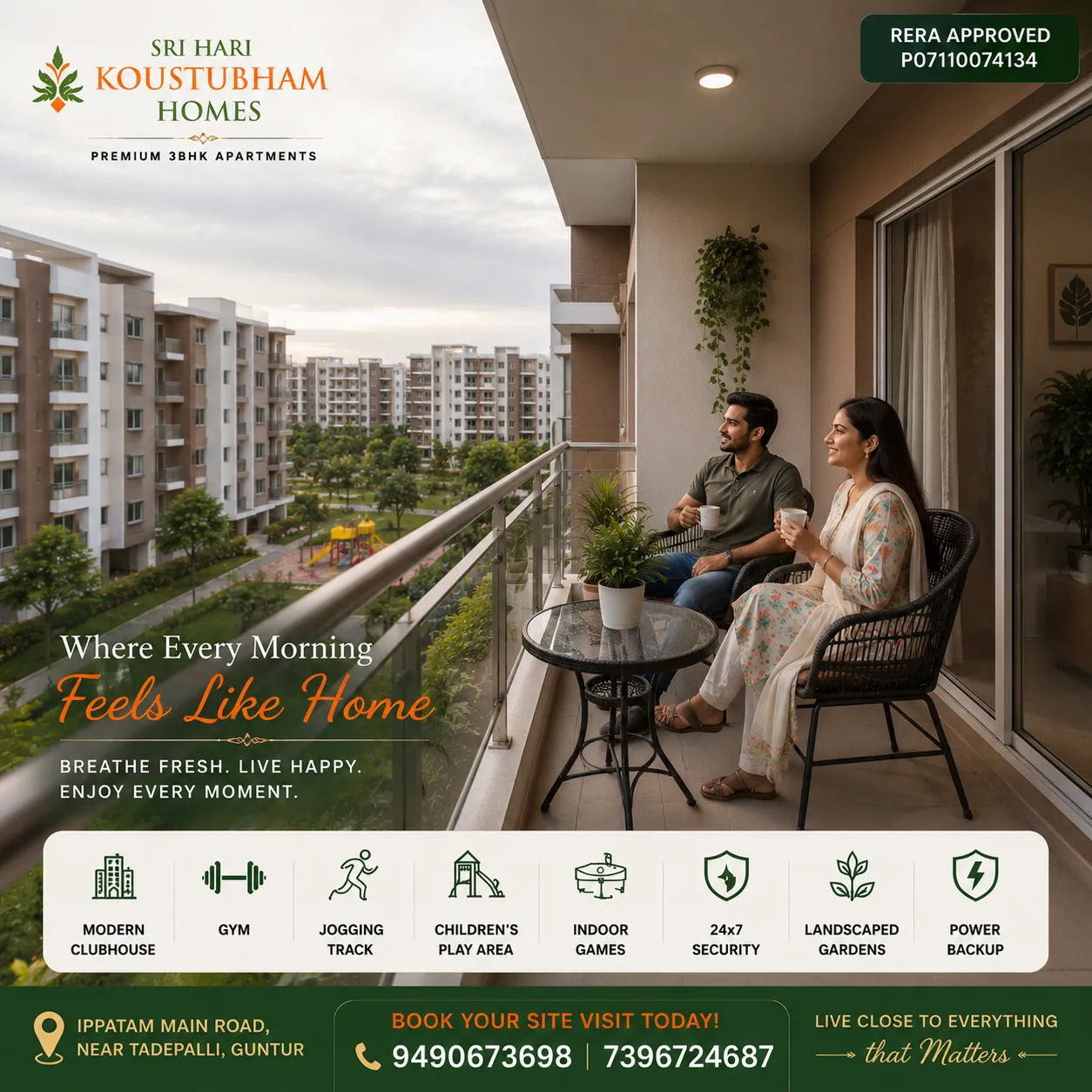3BHK  Flats for Sale in Tadepalli 3