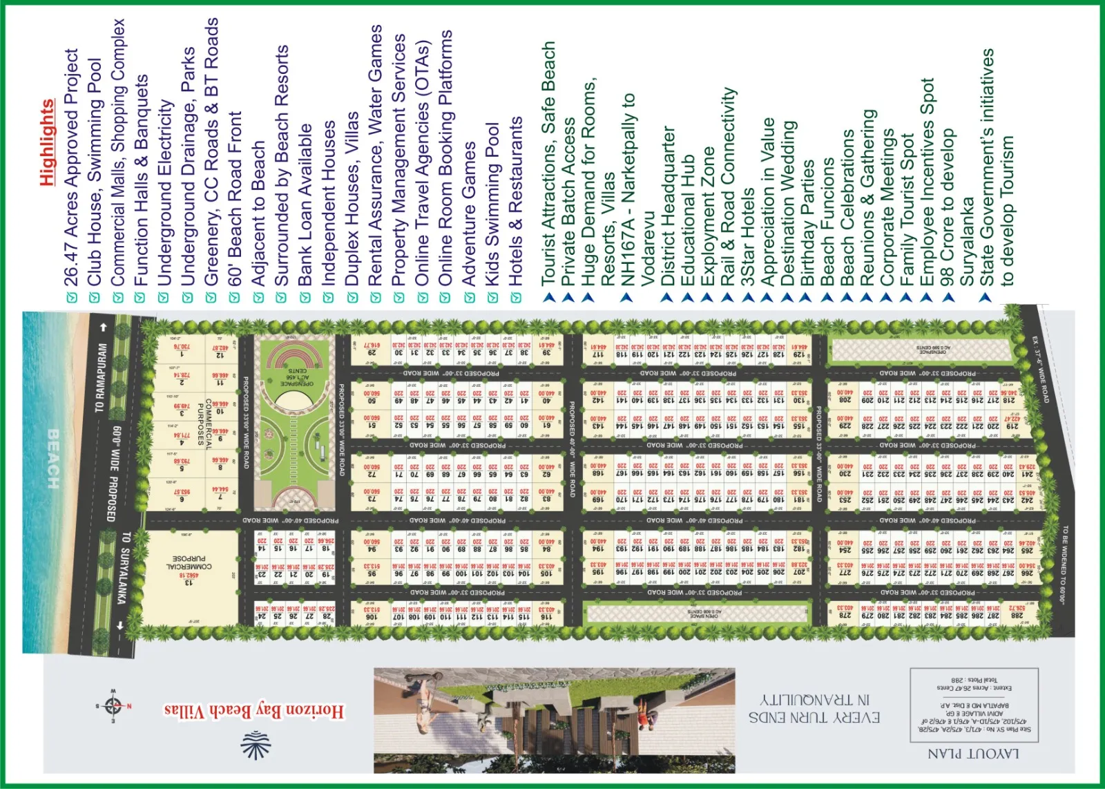 open plots at Paradise at Horizon Bay Beach Resorts, Bapatla. 2