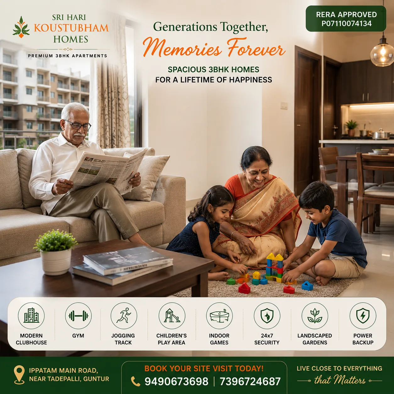 3BHK flats in Tadepalli with world-class amenities and excellent connectivity