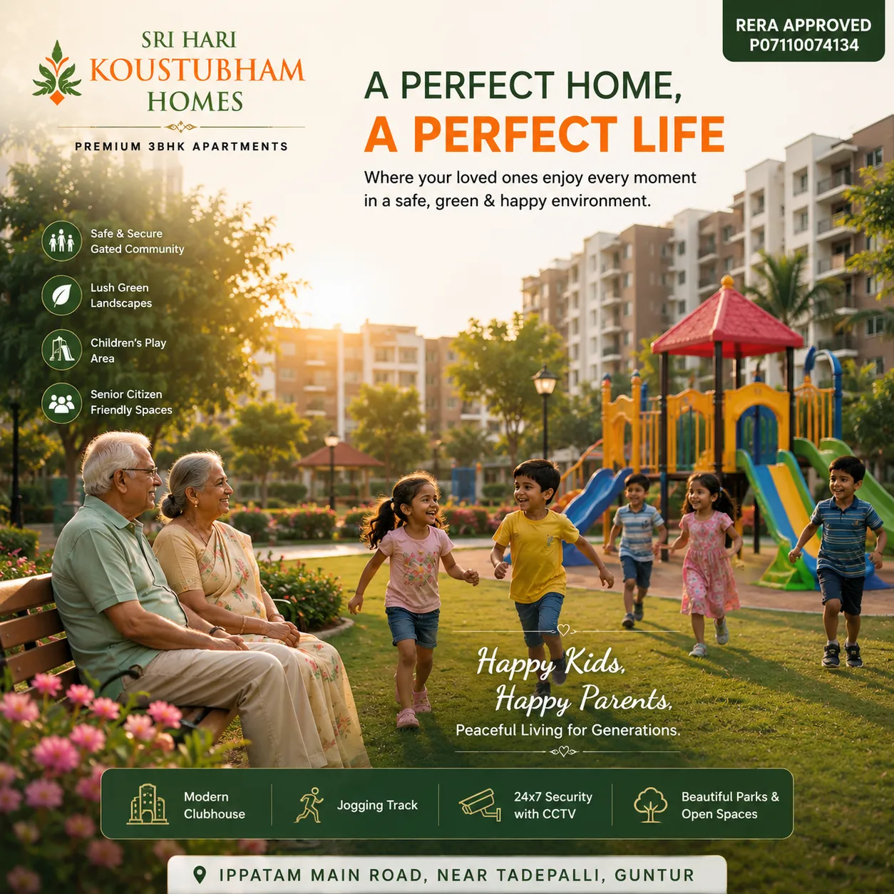 3BHK flats in Tadepalli with world-class amenities and excellent connectivity 3