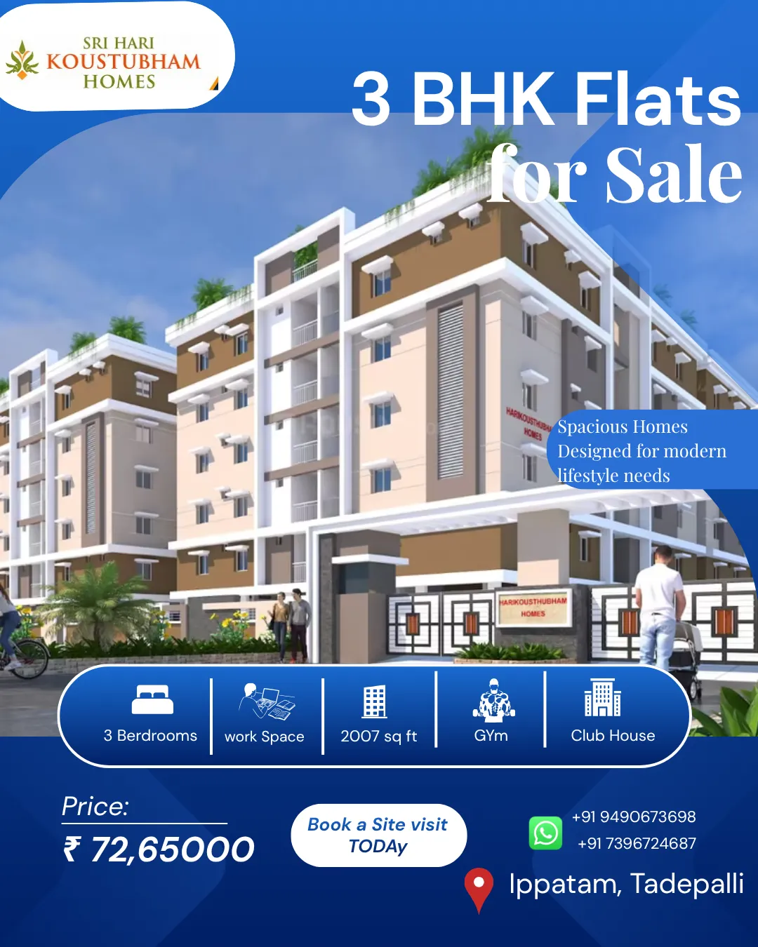 3BHK flats in Tadepalli with world-class amenities and excellent connectivity