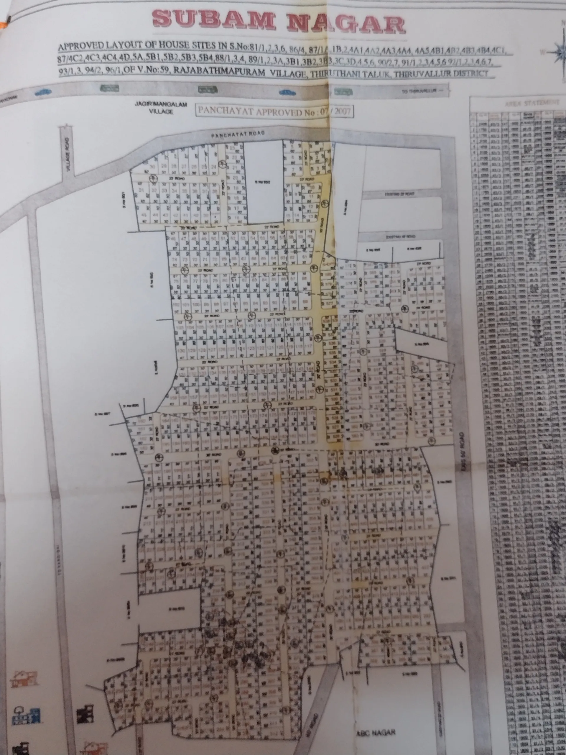 Manavur 1800 Sqft DTCP plot for sale 2