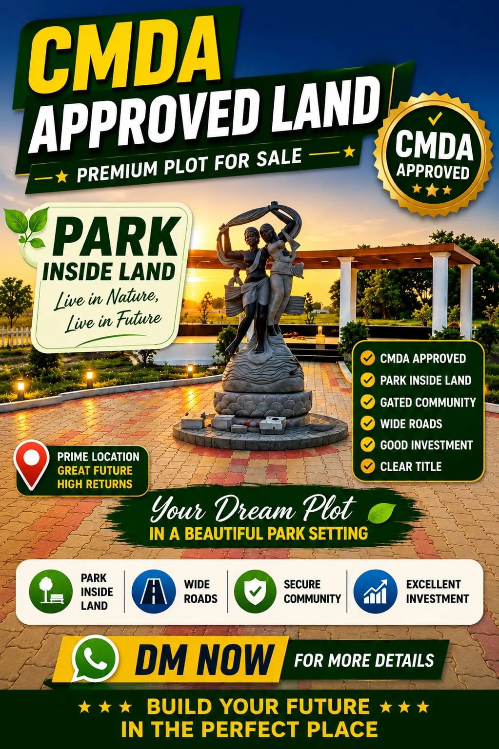 100 FEET ROAD( STATE HIGH WAY )  COMMERIAL PLOT FOR SALE  NEAR REDHILLS  3