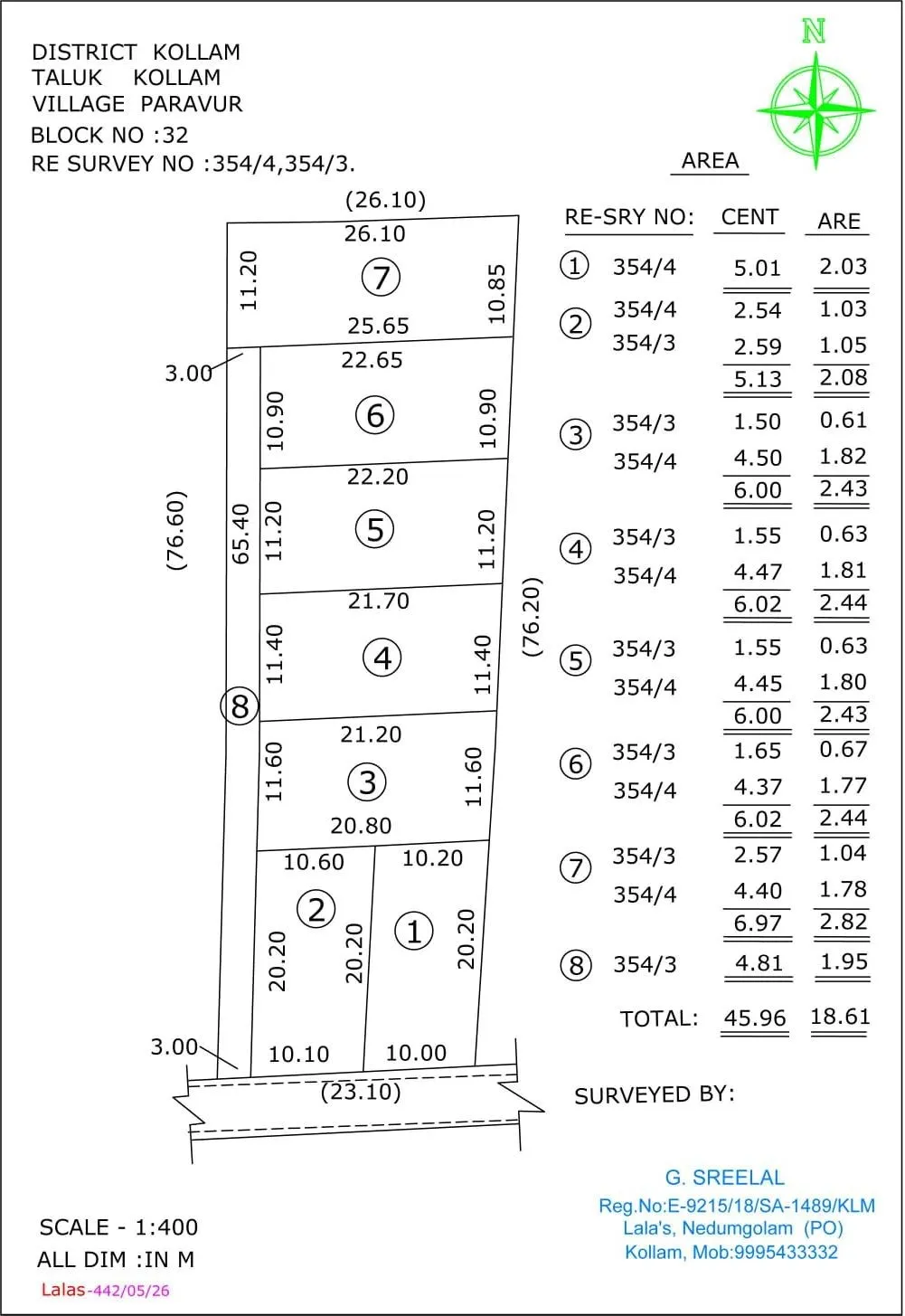 46 Cents square plot for sale