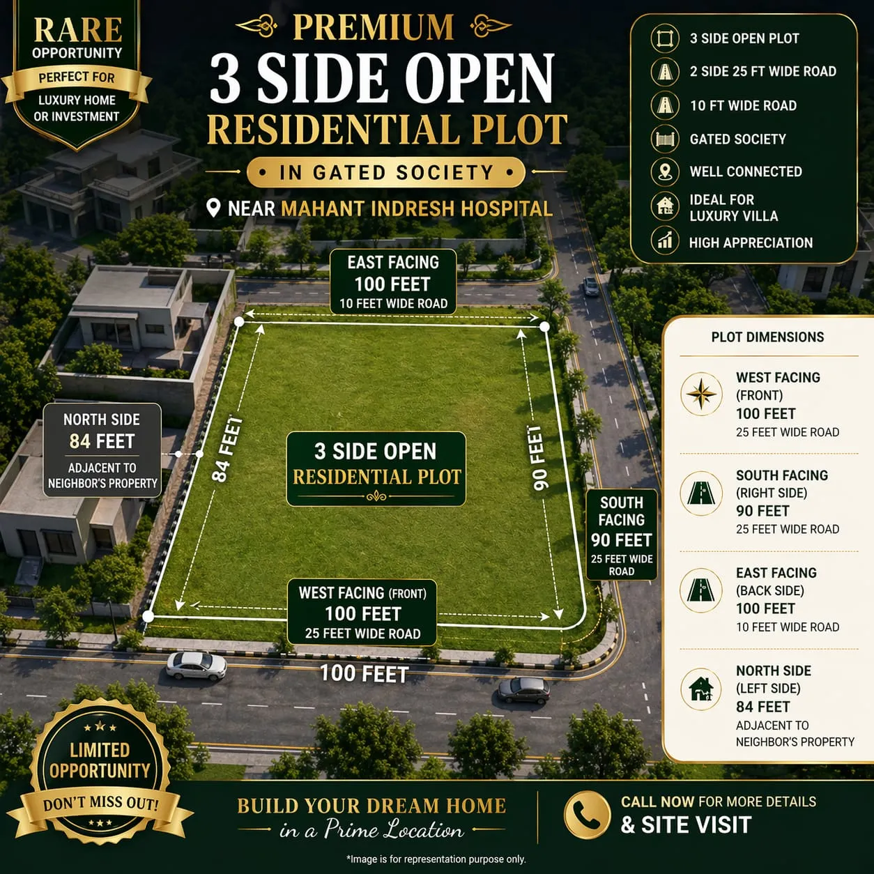 Premium 1 Bigha Residential Plot, Gated Colony