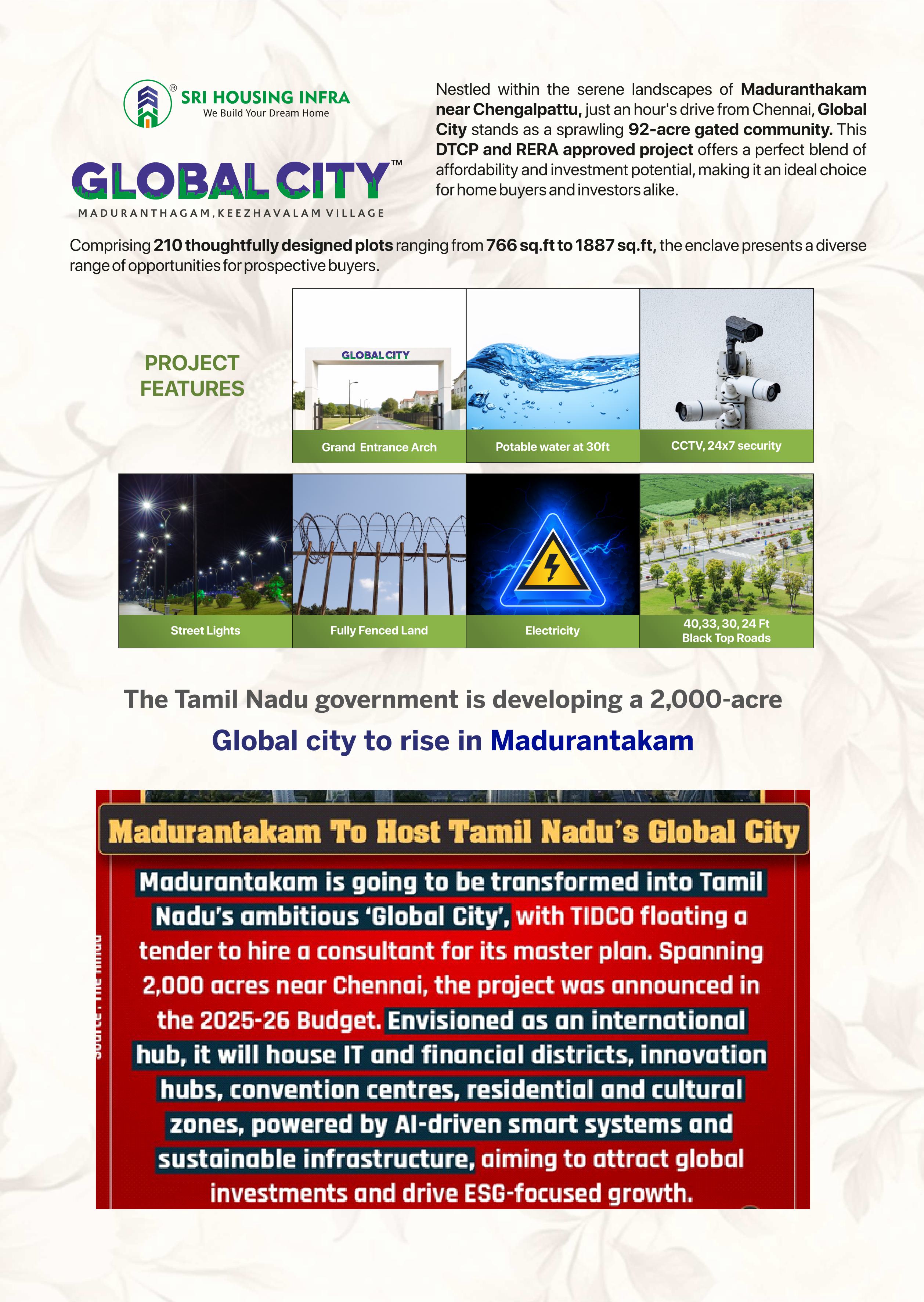 Low Budget investment plot for sale in madhuranthakam - Jusr rs 750/- Only